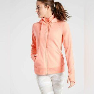 Athleta triumph, beach peach hoodie, size LT
